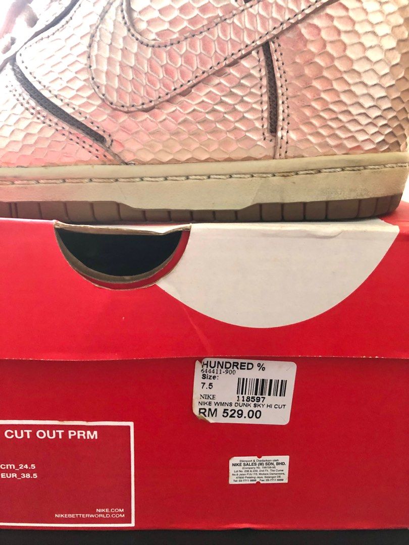 Two pair of nike dunk sky hi Red bronze avtr grey Women s