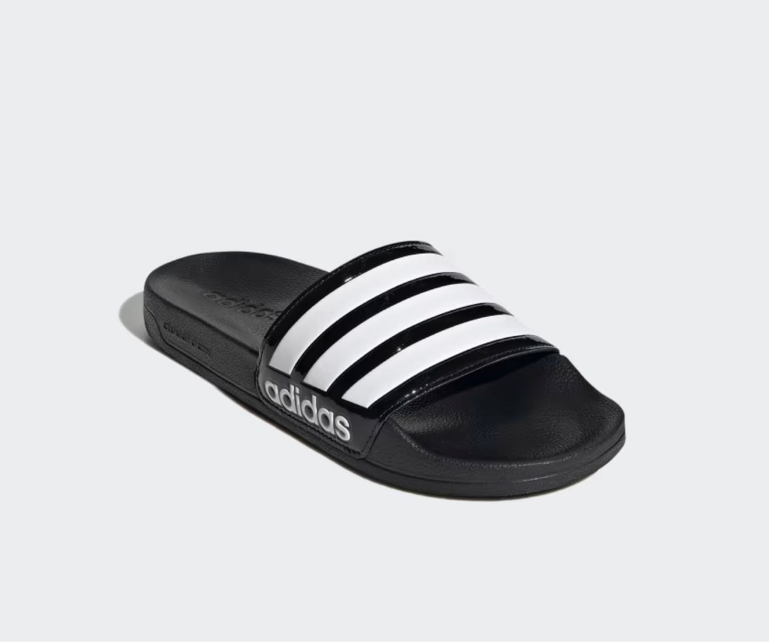 UK 4 5 6 7 8 Adidas Adilette Classic Black White Stripes