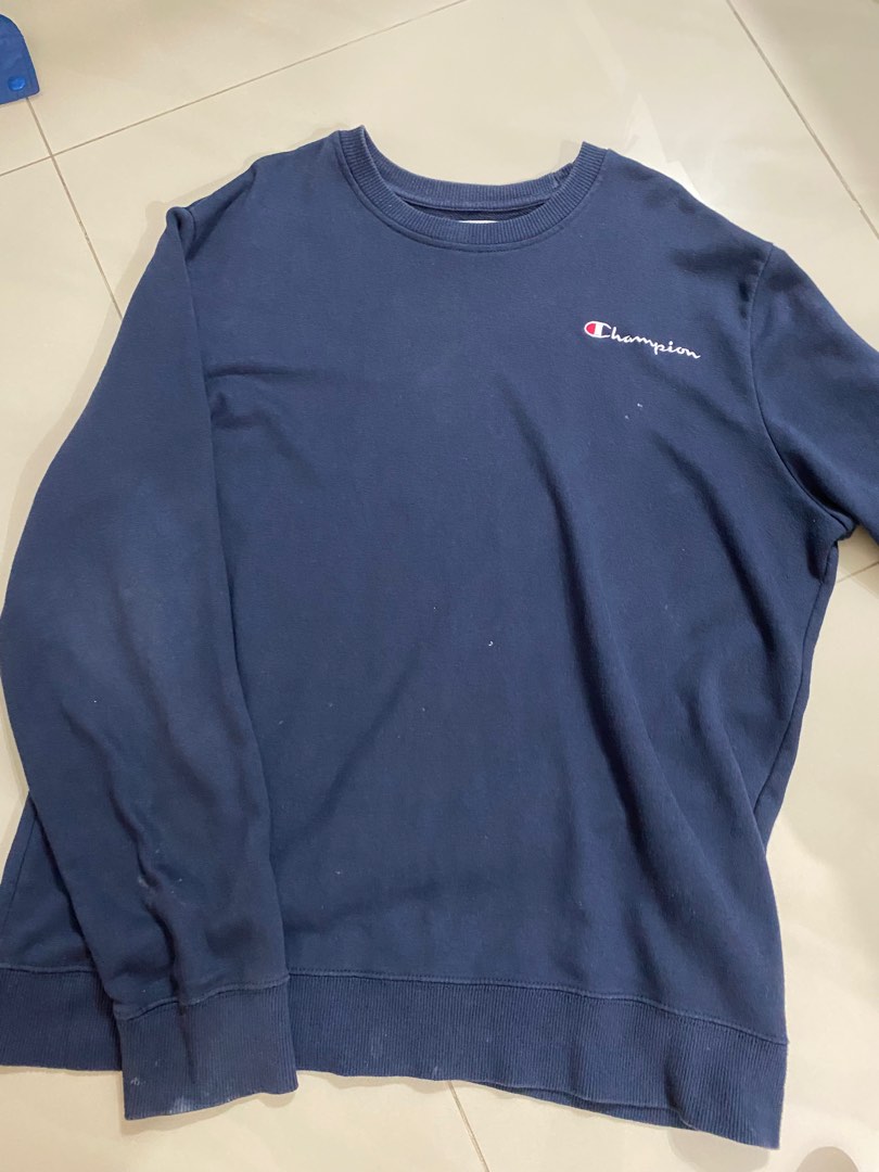 Vintage blue on sale champion sweatshirt