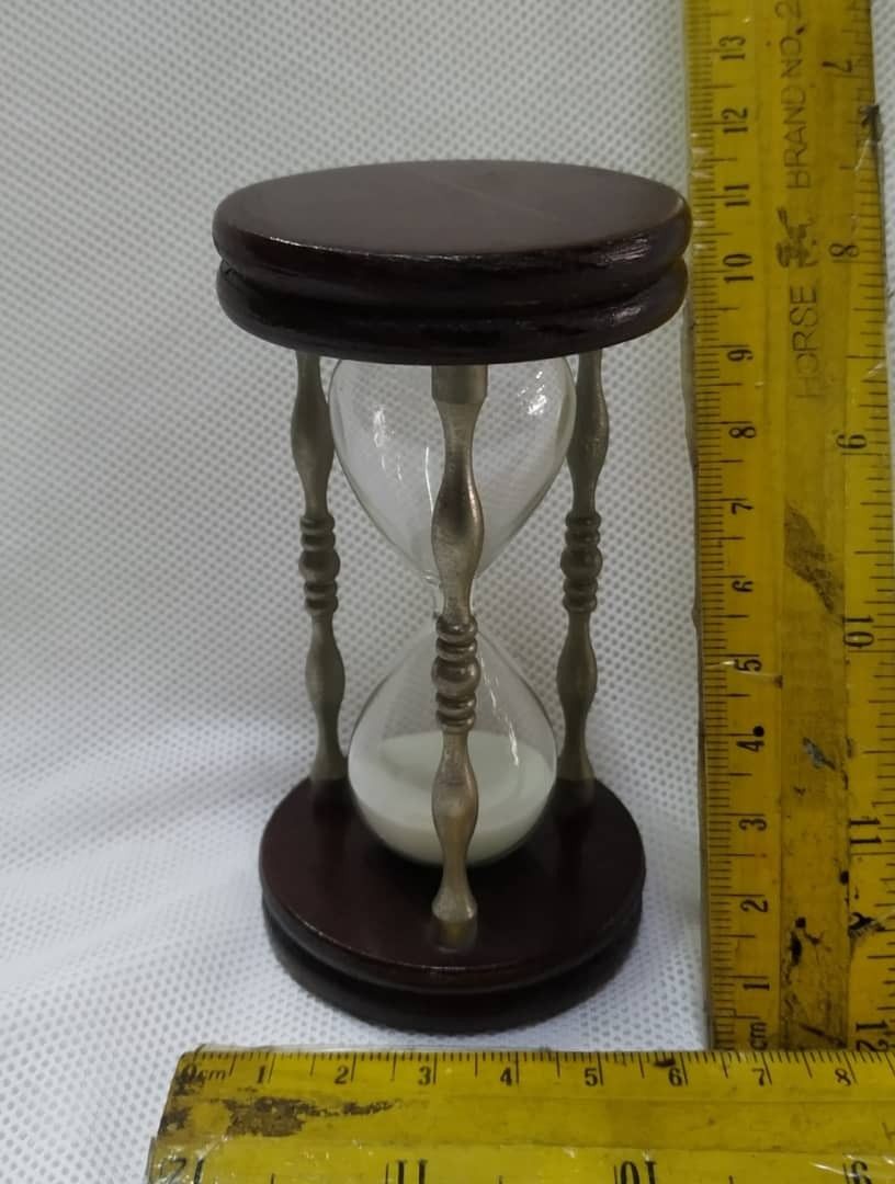 Vintage Handmade Sand Clock Timer Hourglass Made From Old Industrial Bobbins Hobbies And Toys 9433