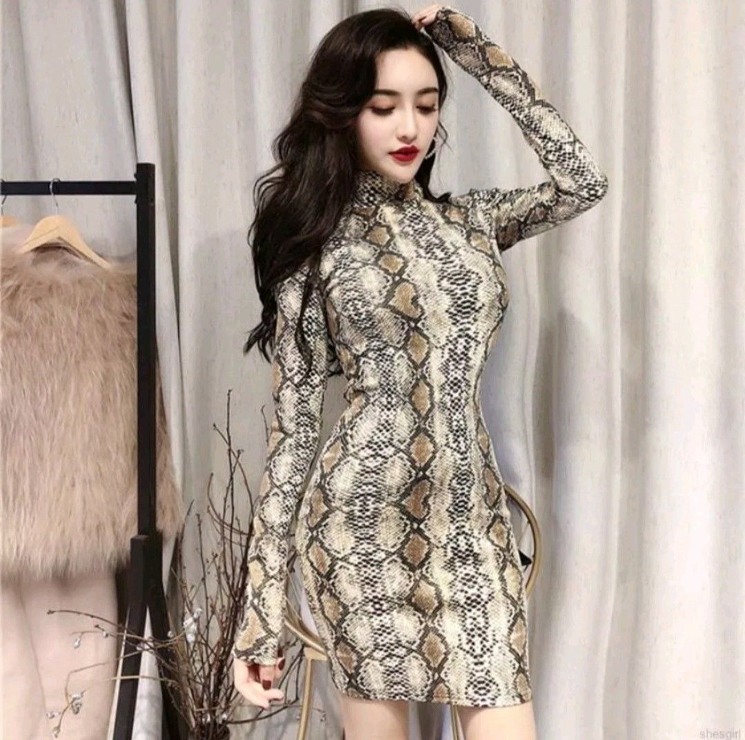 Skin tight long sleeve dress sales
