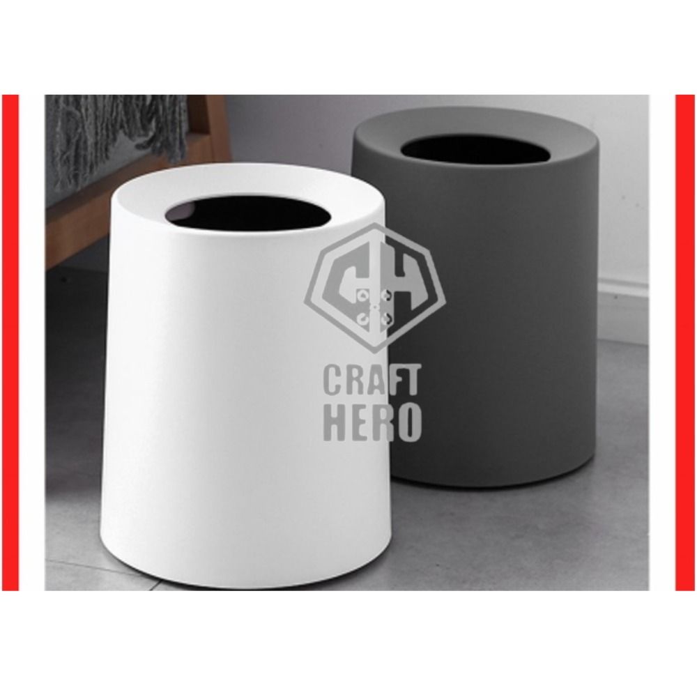 WASTE BIN DOUBLE LAYER ROUND TRASH CAN WASTE BASKET RUBBISH BIN FOR OFFICE  LIVING ROOMS BEDROOMS, Furniture & Home Living, Cleaning & Homecare  Supplies, Waste Bins & Bags on Carousell