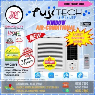 WINDOW AIRCON [FUJITECH] [FW-08IVT] [INVERTER] [Unit only] [NEW]