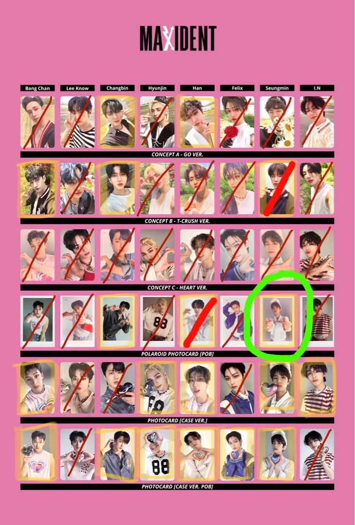 wtt/wts skz straykids maxident pcs/polaroids, Hobbies & Toys 