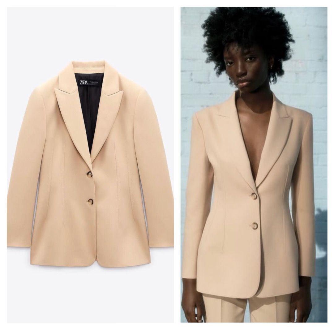 Zara beige blazer sale