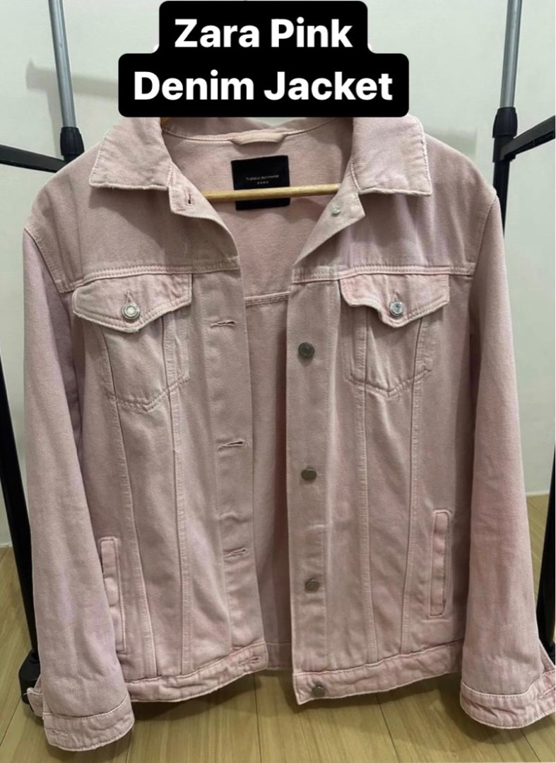 Zara Pink Denim Jacket on Carousell