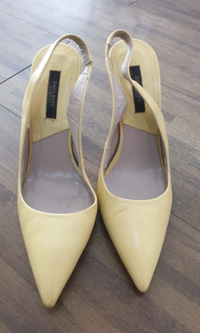 Zara Slingback Stilletto Heels -Yellow -Size 37