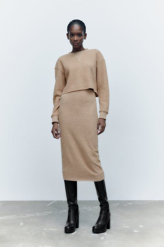 Camel cheap jumper zara