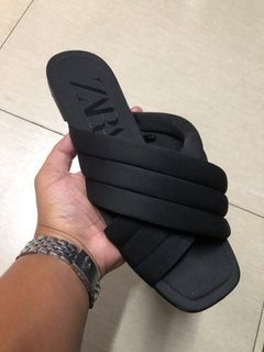 Zara Womens Casual Slippers Sandal Flat/Black(40 Eur)