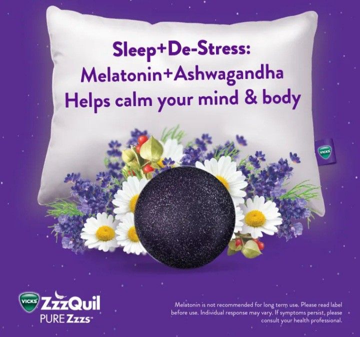 ZzzQuil Pure Zzzs Sleep+ DeStress Gummies, Health & Nutrition, Health