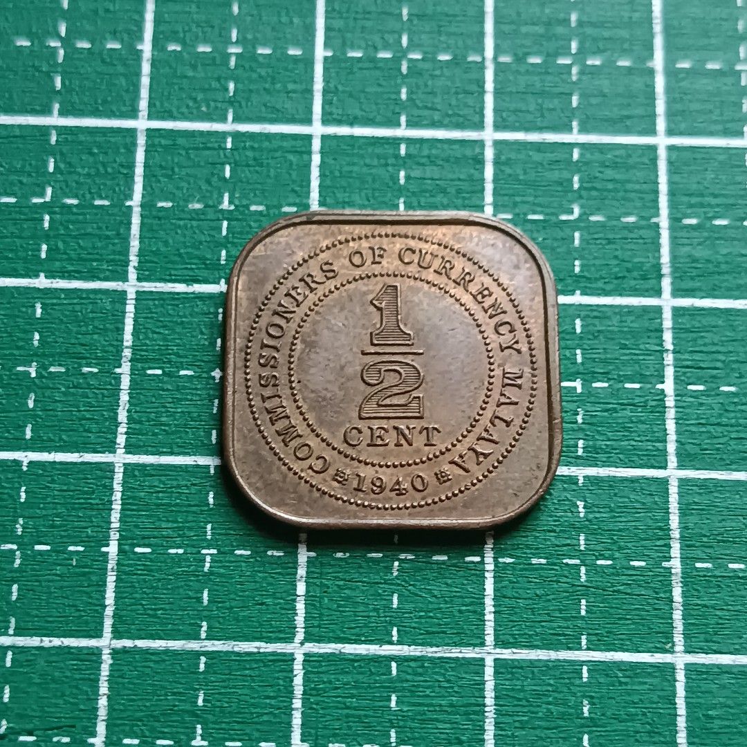 1940 Malaya 1/2 Cent VI, Hobbies & Toys, Collectibles