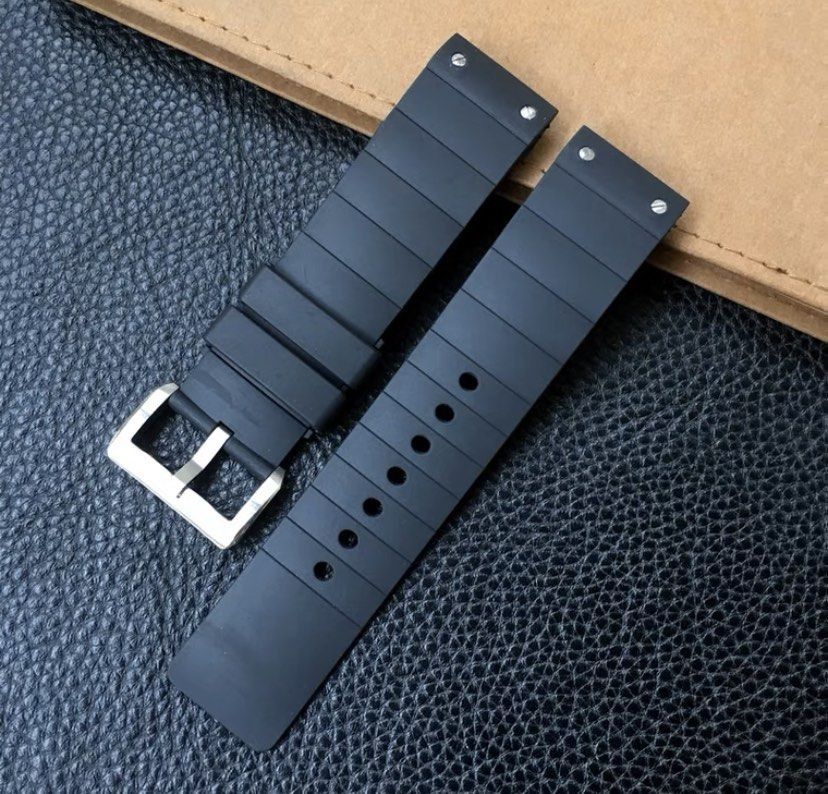 23MM CARTIER SANTOS 100 SILICONE RUBBER STRAP WITH STAINLESS STEEL
