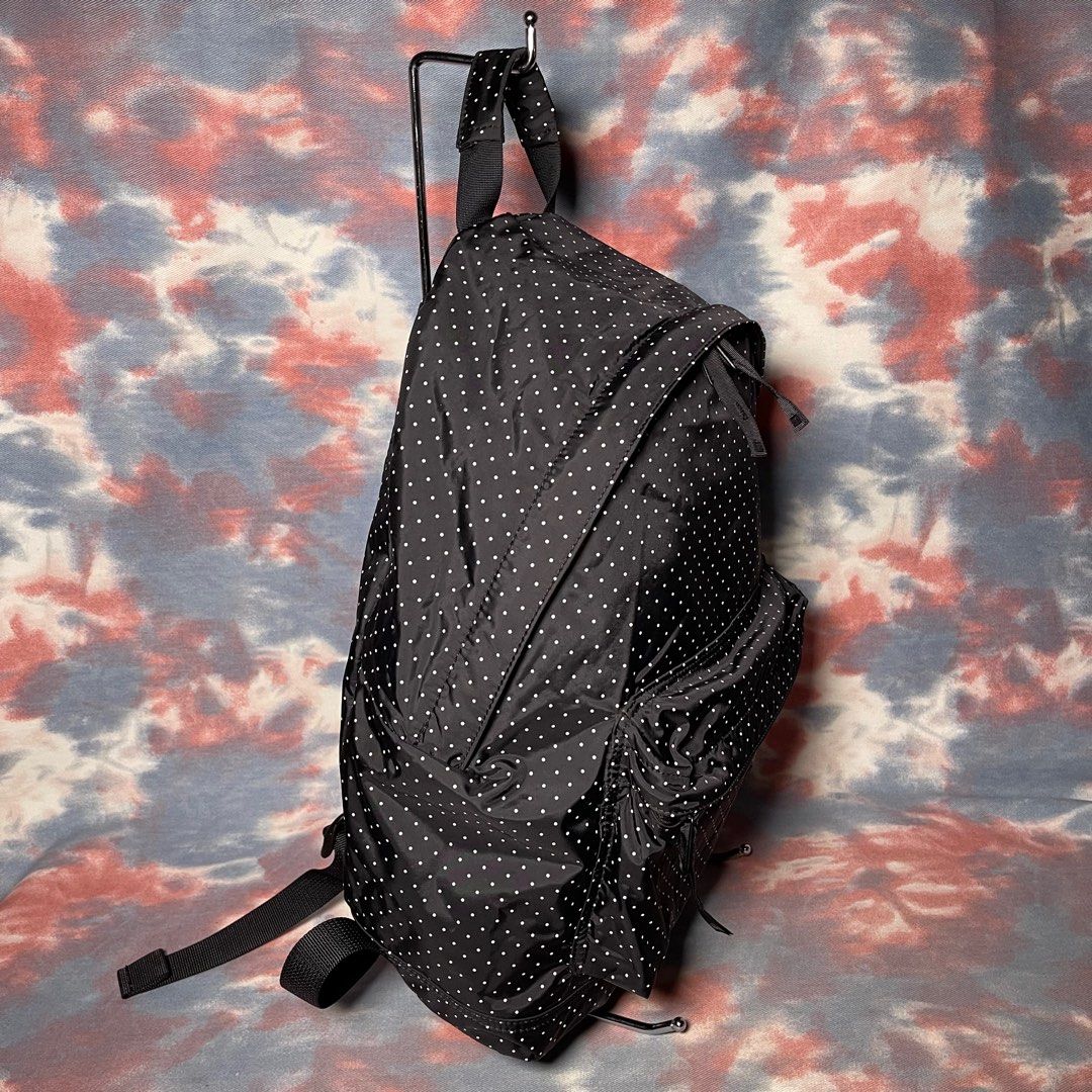 90% new head porter black beauty dot backpack daypack 黑色波點尼龍