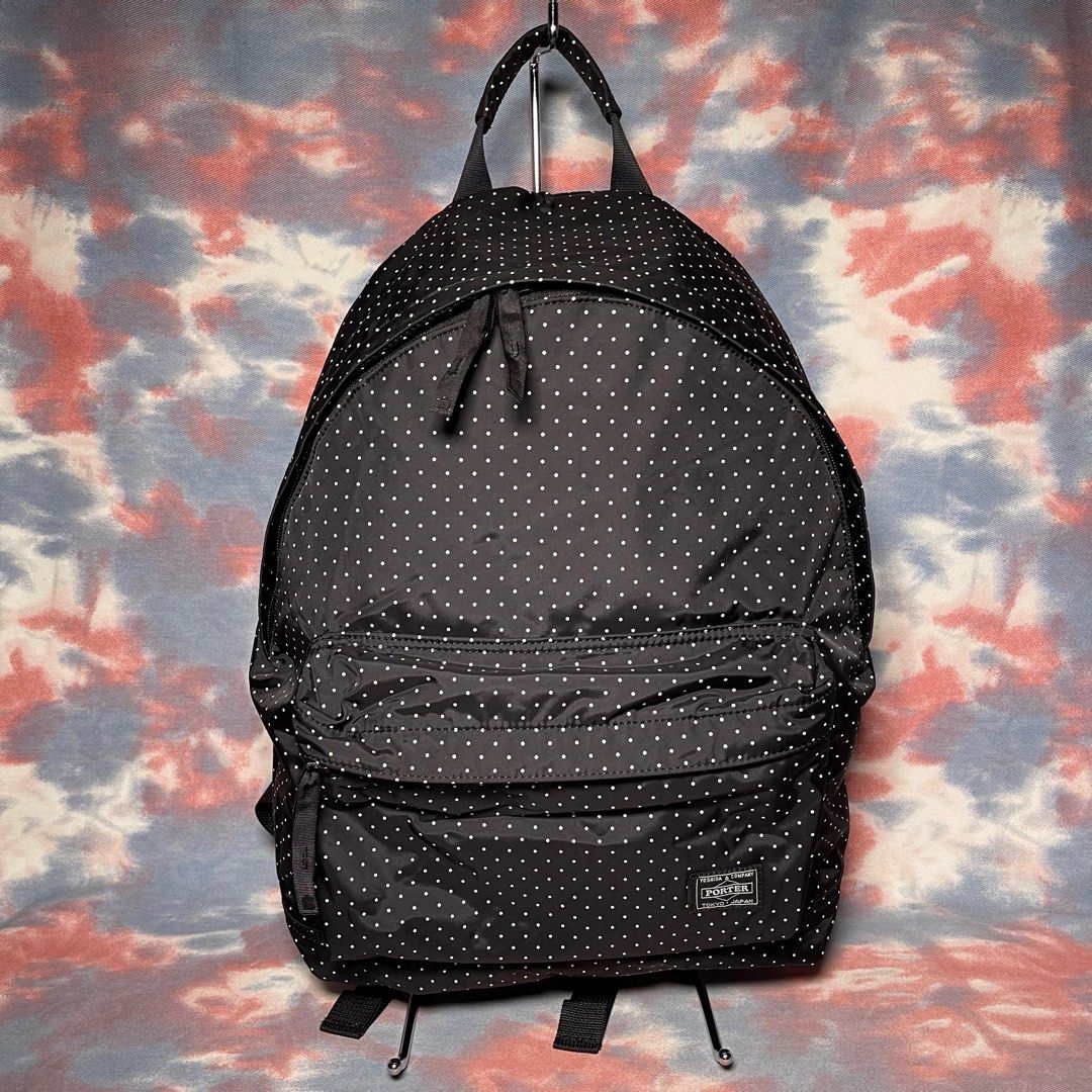 90 new head porter black beauty dot backpack daypack dot hp headporter