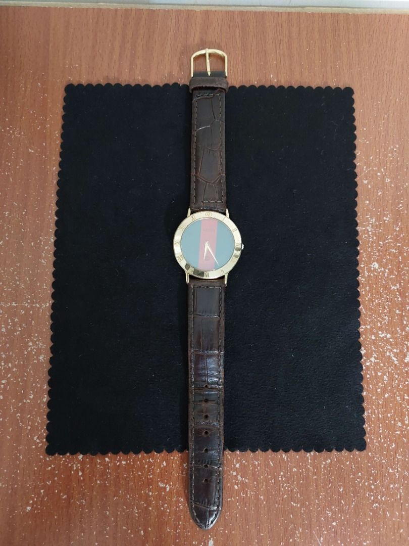 瑞士製 Gucci 3000M 18K 鍍金 古著 腕錶 手錶
