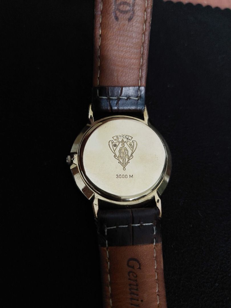 瑞士製 Gucci 3000M 18K 鍍金 古著 腕錶 手錶
