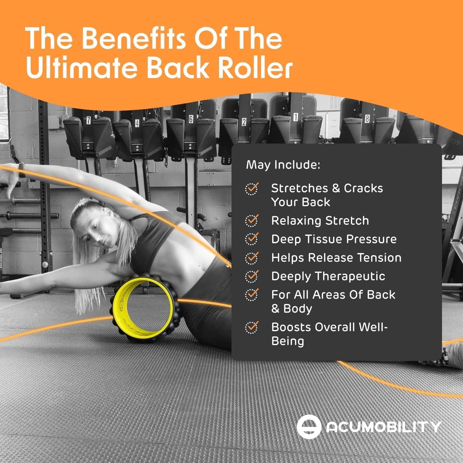 Acumobility Back Roller Back Stretcher Back er for Back Pain Patented Premium Foam Roller 11