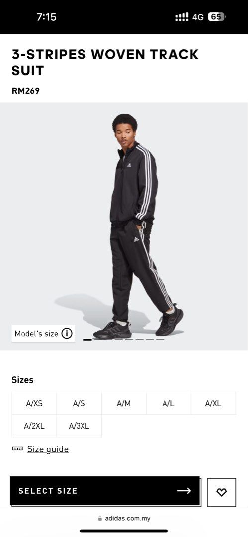 ADIDAS 3 STRIPES WOVEN TRACK SUIT XL FULL SET Men s Fashion