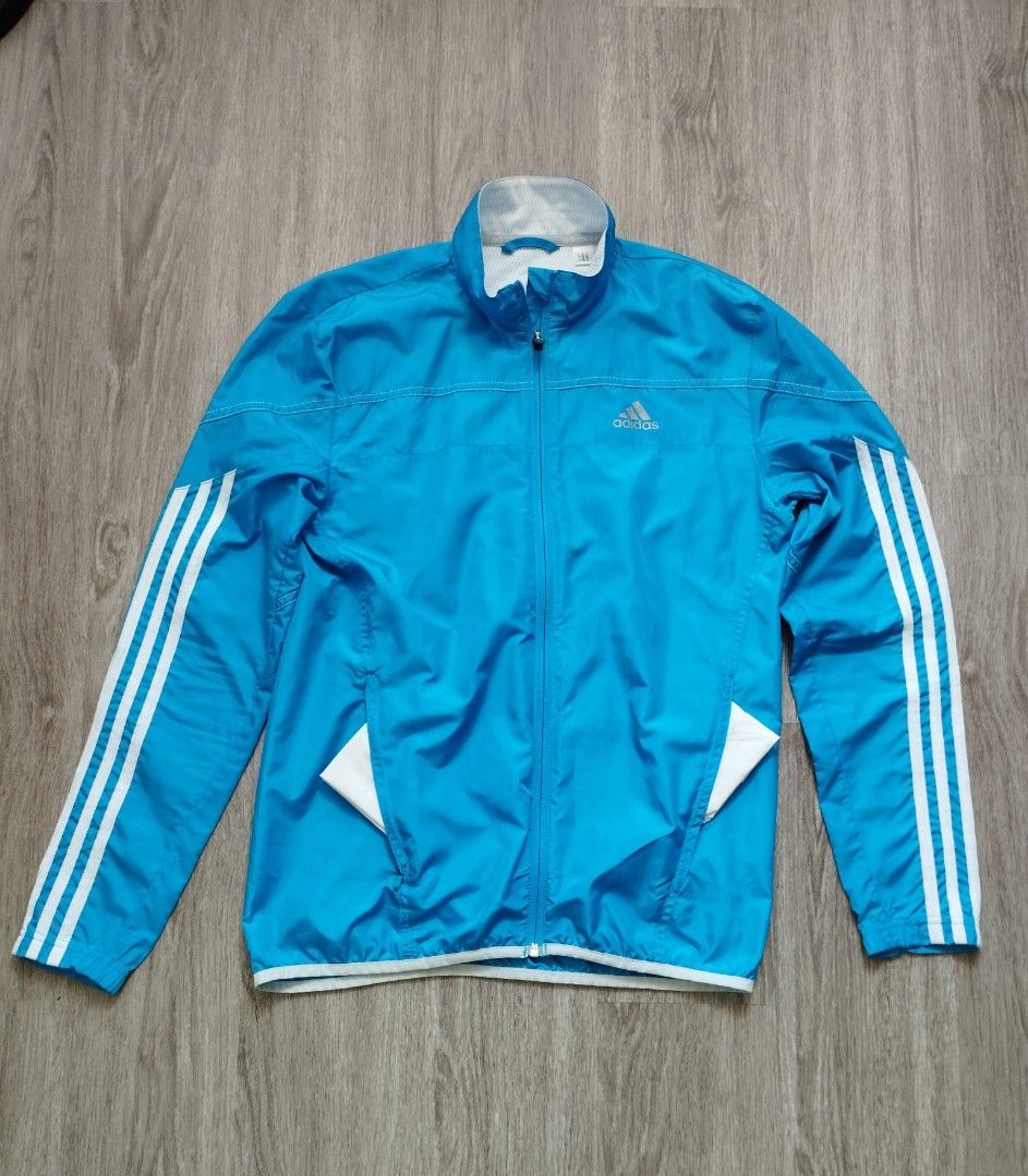 Adidas jacket hot sale light blue