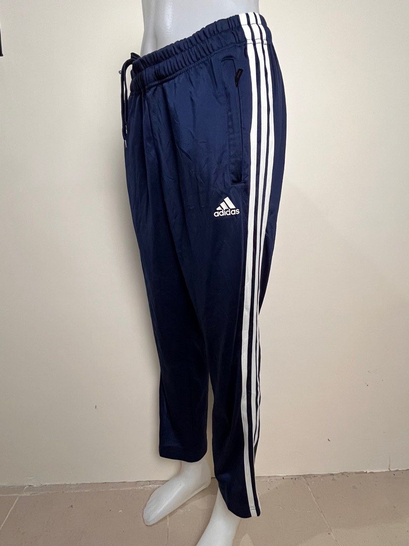 Adidas navy new arrivals 3 stripe joggers