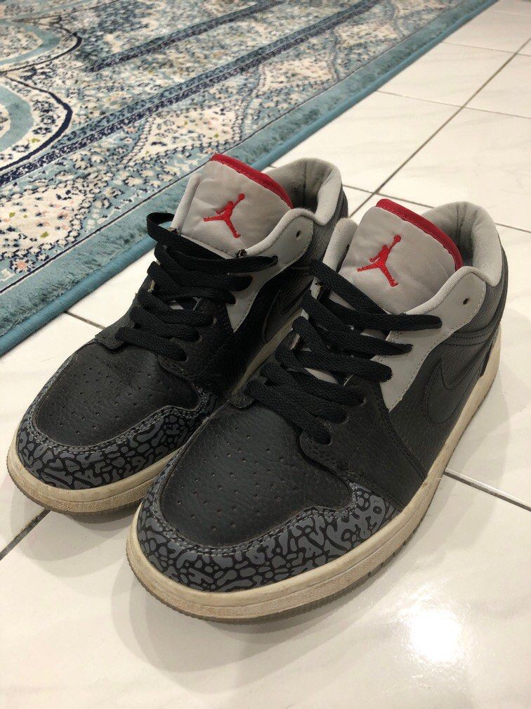 Jordan 1 phat low black cement deals