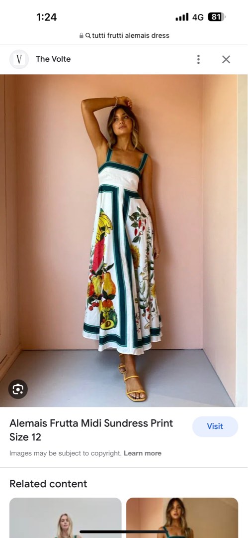 ALEMAIS FRUTTA MIDI SUN DRESS SIZE 8 NWT , Women's Fashion, Dresses & Sets,  Dresses on Carousell