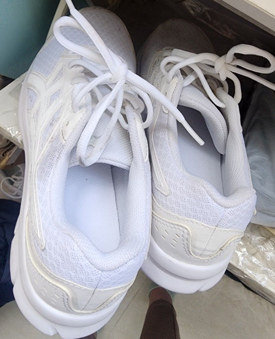 Asics white deals school shoes