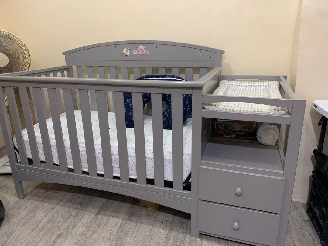 Changing table and crib hot sale set