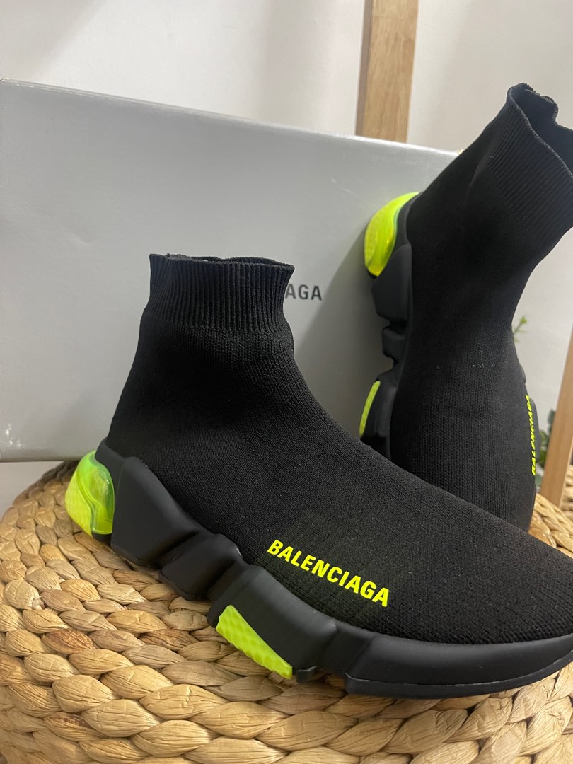 Balenciaga speed trainer yellow sole best sale