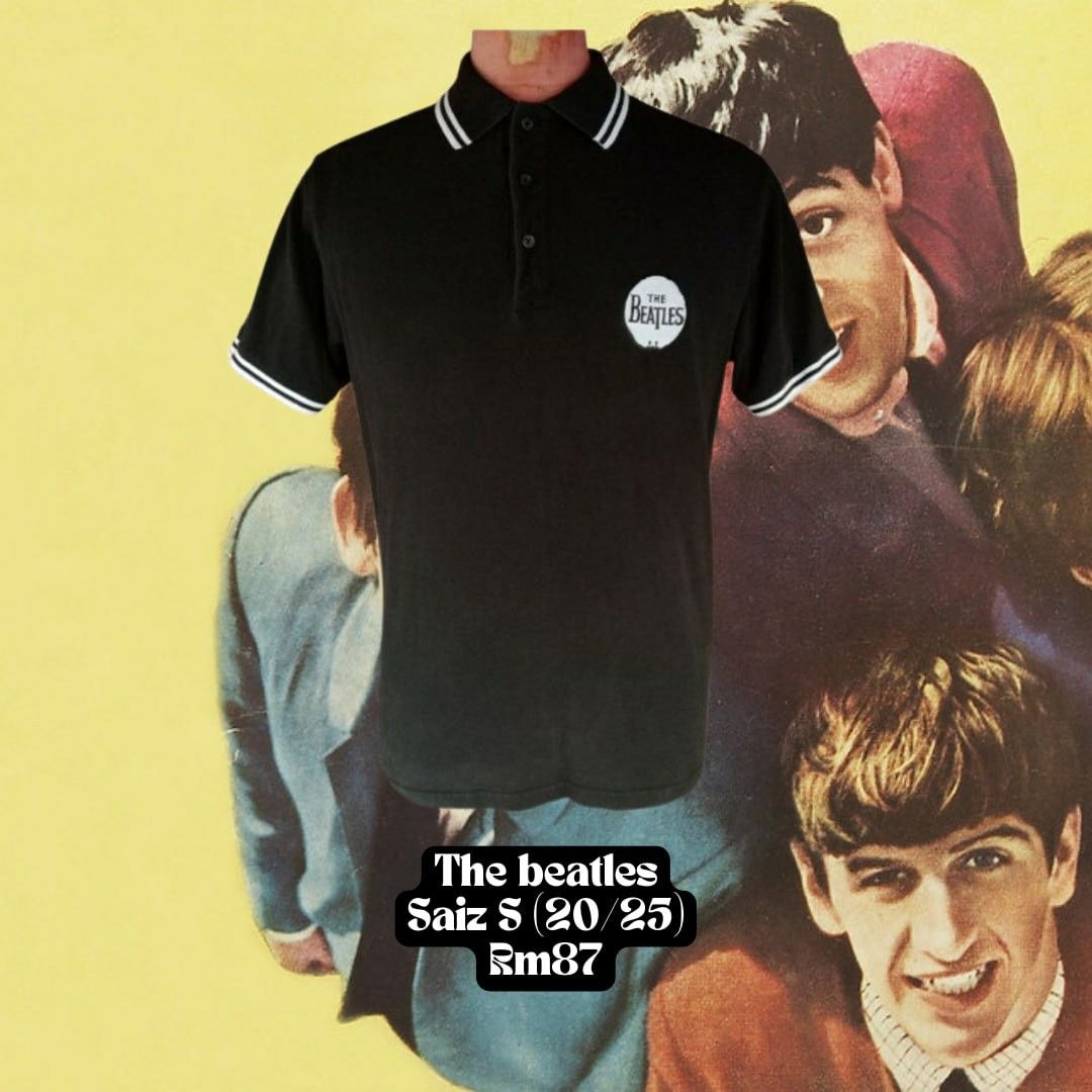 Band The Beatles Collar (Hitam), Men's Fashion, Tops & Sets, Tshirts ...