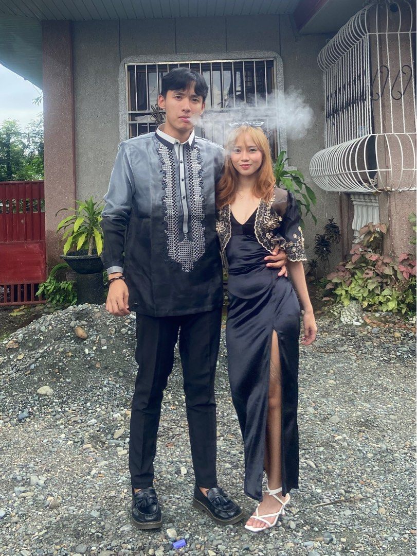 Black discount barong outfit
