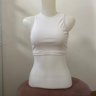 basic white tank top racer top
