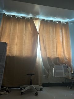 Beige curtain set (2 curtains & 1 sheer)