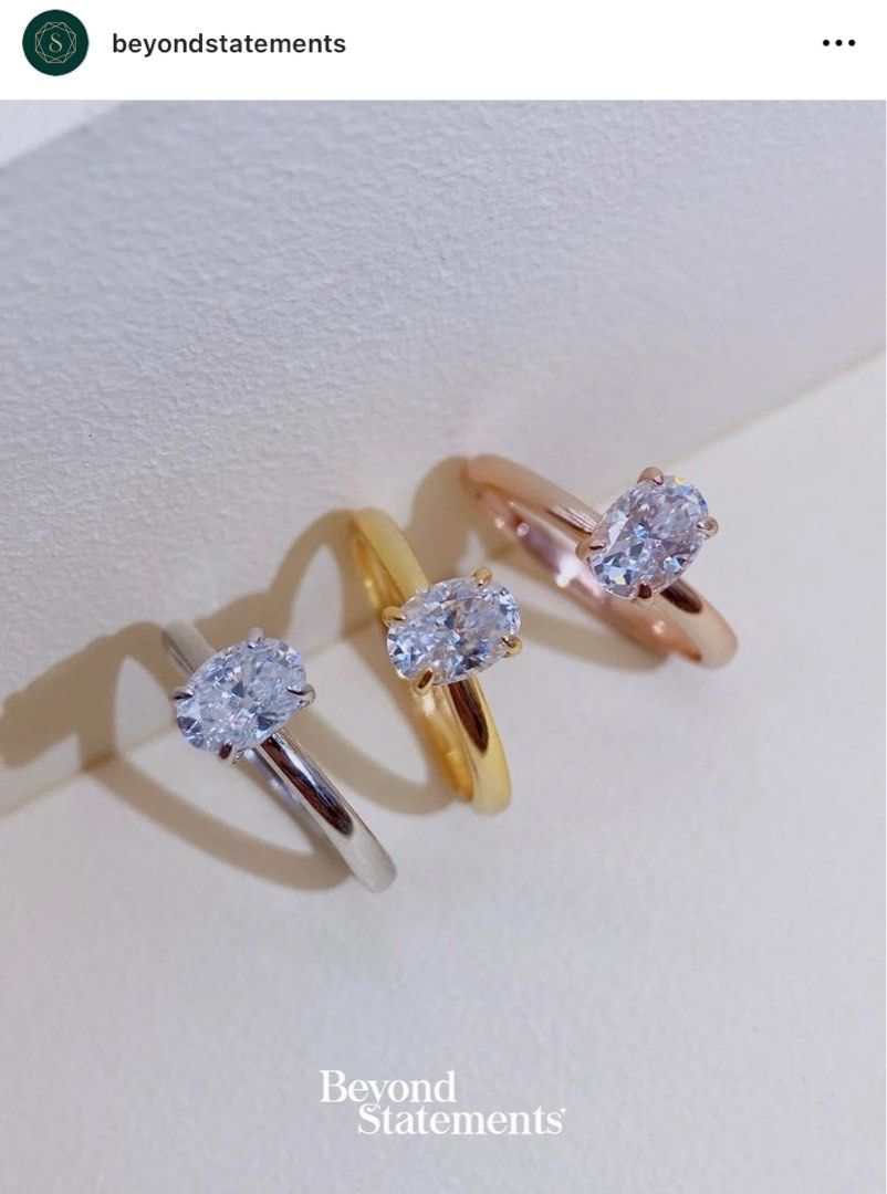 Beyond Statement white moissanite ring Women s Fashion Jewelry