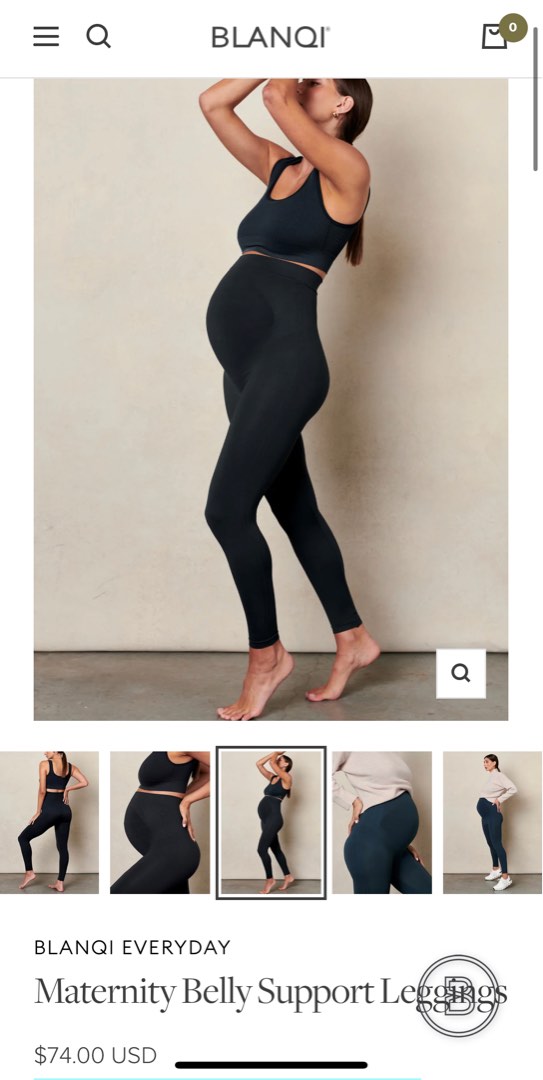BLANQI - Everyday Maternity Belly Support Leggings - Black - Size