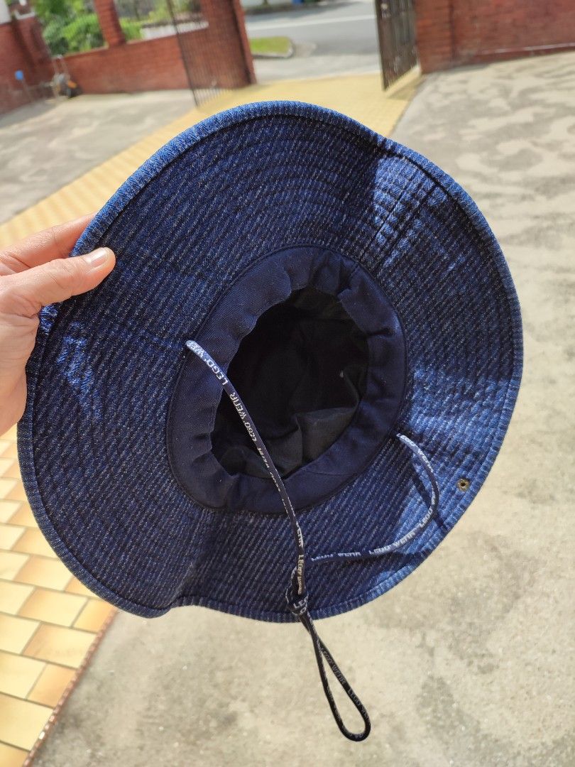 Blue Thick Denim Fishing Wide Brim Hat, Women's Fashion, Watches