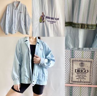 BLUE VINTAGE JACKET / jaket parachute golf thrift vintage biru