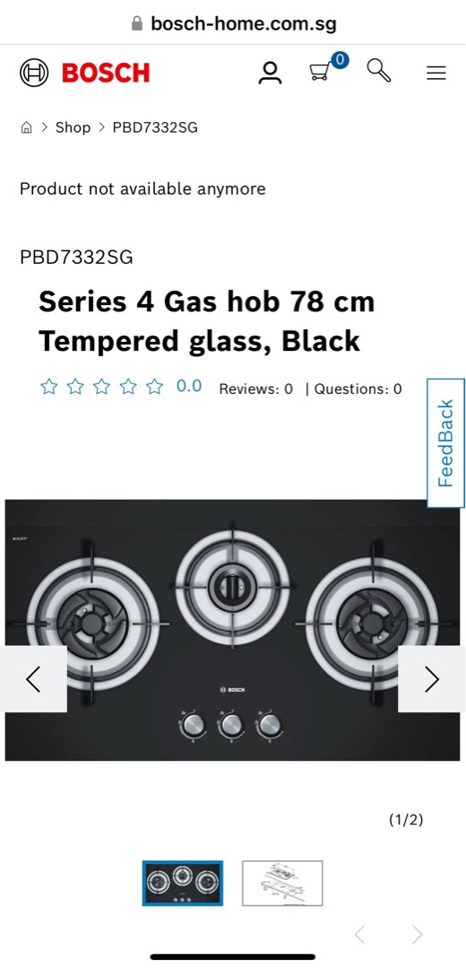 Bosch PBD7332SG Gas hob, TV & Home Appliances, Kitchen Appliances, Hobs