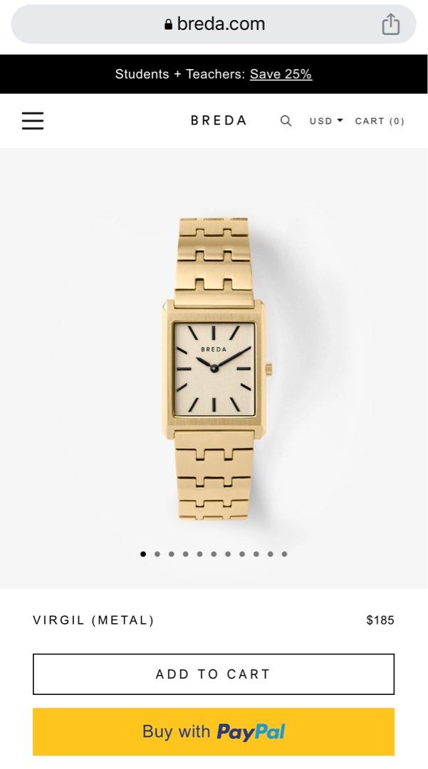 Breda Virgil Gold Watch, Women's Fashion, Watches & Accessories