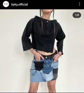 Byky Official | Denim skirt | Reworked skirt | Mini skirt | Patchwork skirt