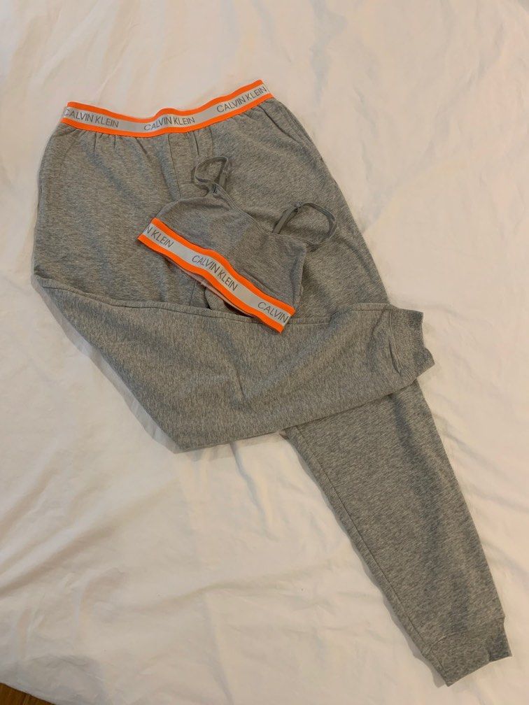 Calvin klein grey and orange joggers sale