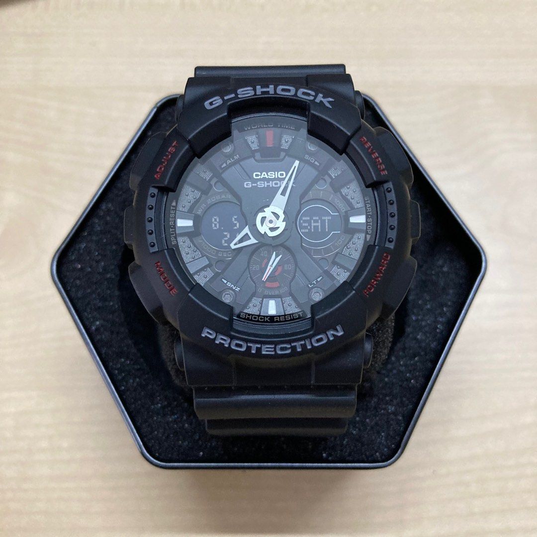 Casio G Shock Model GA 120 1ADR Black Red