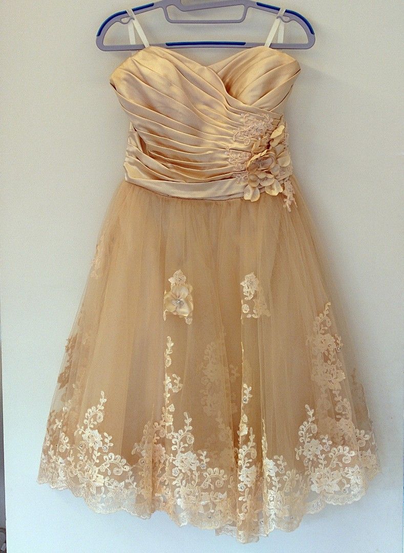 Champagne color clearance dress short