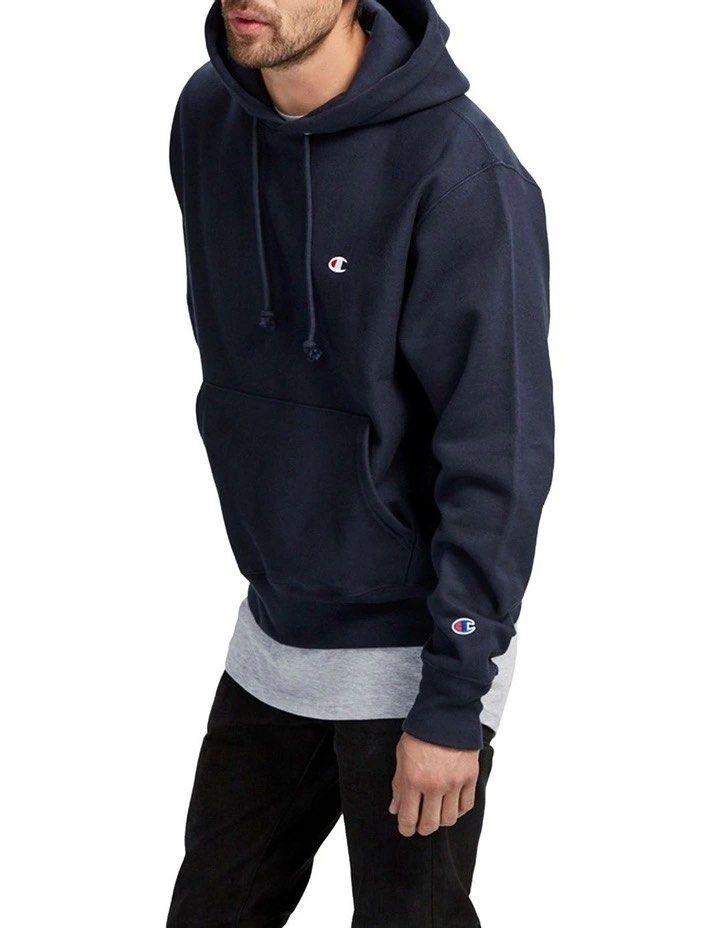 Champion black hoodie small logo best sale