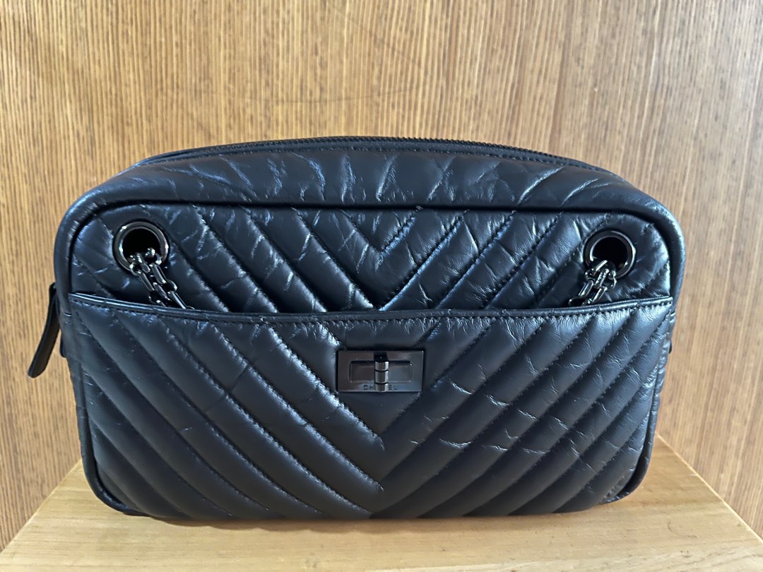 Chanel reissue 2.55 so black camera bag Women s Fashion Bags