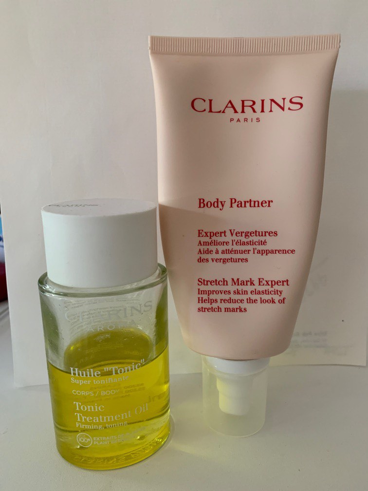 Clarins tonic treatment oil and stretch mark cream, Beauty & Personal