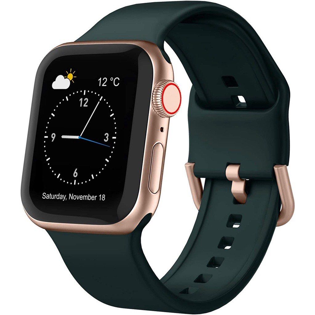 Classic Clasp Strap for iWatch Series 6 5 Soft Silicone Wristband