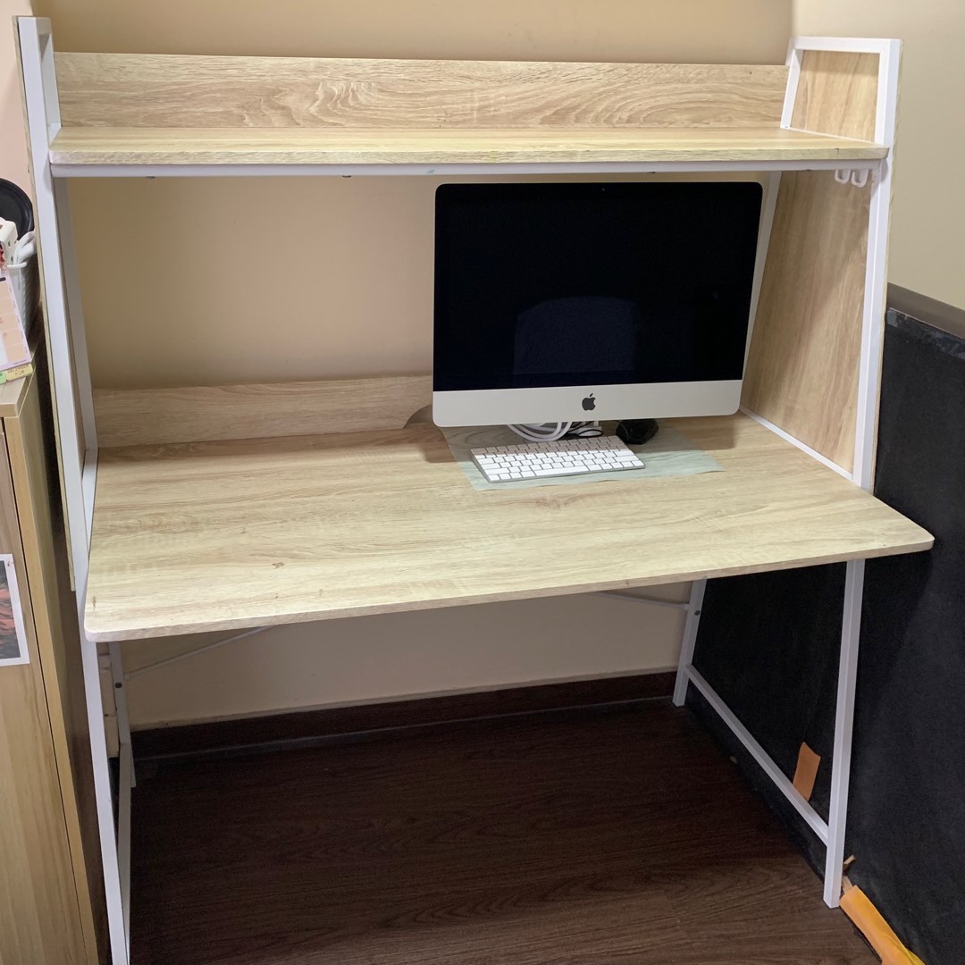 Computer Study Table with top shelf, Furniture & Home Living, Furniture ...