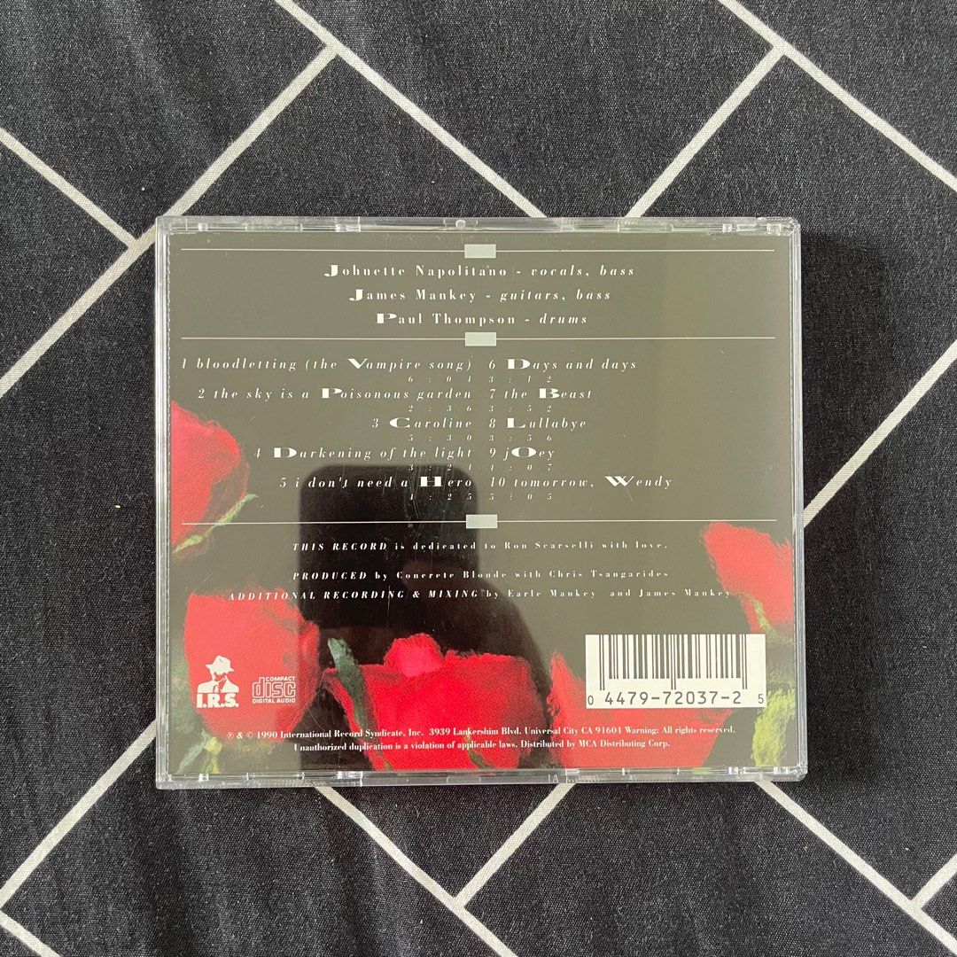 Concrete Blonde Bloodletting (1990) CD Album, Hobbies & Toys, Music