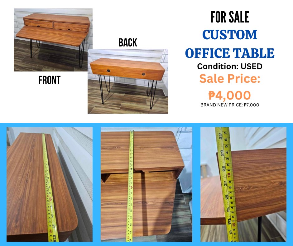 Custom Office Table with Builtin Storage on Carousell